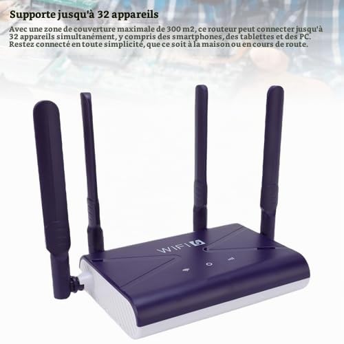 Routeur WiFi 6 Router 4G 5G CPE LTE Doud Band Gaming Routs, 2,4 GHz, 300 Mbps Déverrouiller Le Routeur Mobile WiFi Hotspot avec Emplacement pour Carte SIM pour Ordinateur