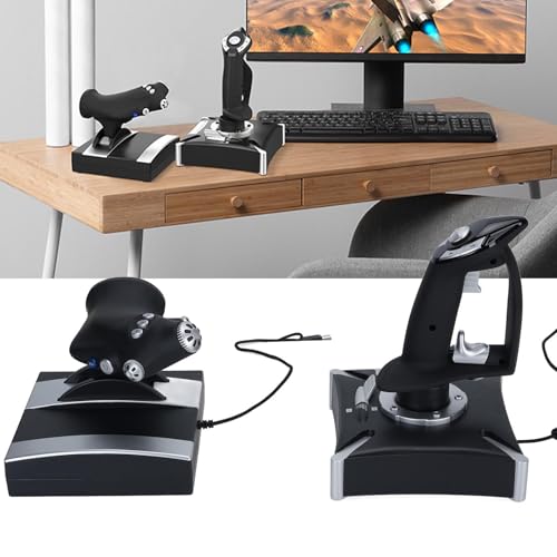 ZAICOLER Symulator Lotu Joystick Kontroler Lotu Drążek Sterujący z kontrolą Przepustnicy 4 Osie 8-kierunkowy POV 16 Programowalnych Klawiszy dla Serii X S Zwycięstwa 7 8 10 11
