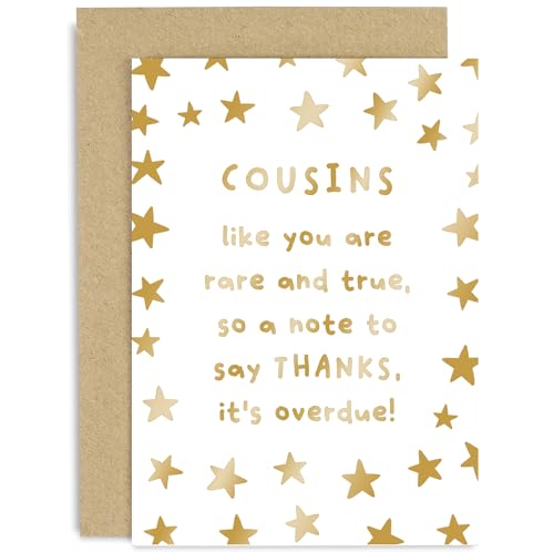 Old English Co. Cousin Thank You Card - Best Friend Birthday Gift for Cousin - Card for Her or Him - Sentimental Keepsake Card for Cousin - For Women or Men | Blank Inside