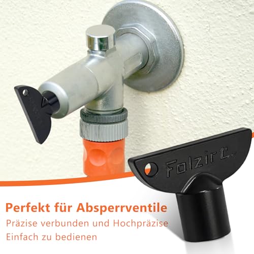 Folzirt 2 Stück 304 Edelstahl Wasserhahn Steckschlüssel für Außenwandventil, Härtere frostsichere Außenarmatur für Eckventil, Wasserhahn Drehknopf Garten, Außengriff Ersatzteile