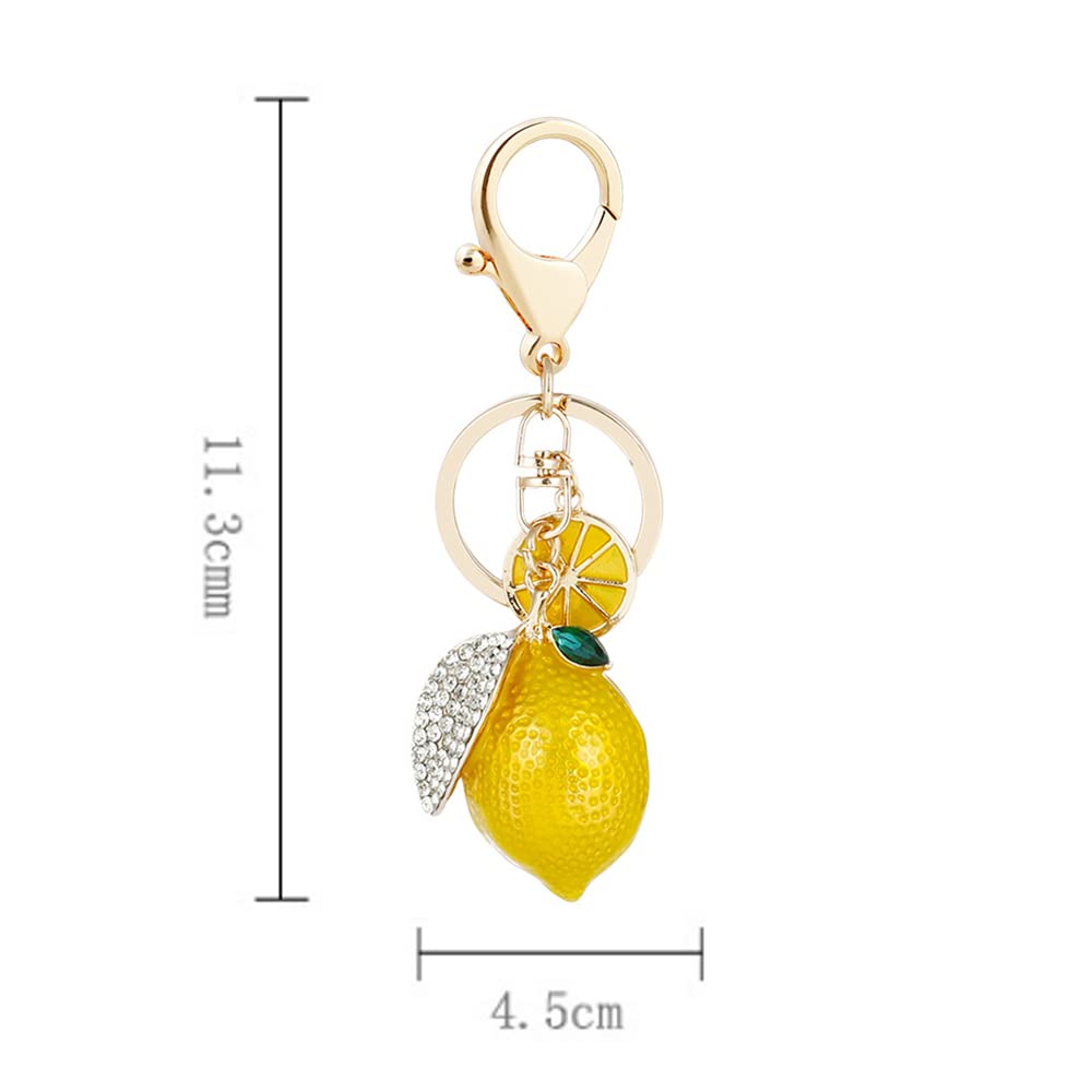 Portachiavi In Pelle A Forma Di Limone, Ciondolo Per Borsa A Forma Di - 6