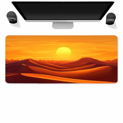 Tapis de souris XXL 1200x600mm au design de désert doré pour le confort du bureau