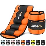 APEXUP Poids de cheville réglables pour homme et femme, sangles de poids modulaires pour yoga, marche, course, aérobic, gym (0,9 à 4,5 kg, orange)