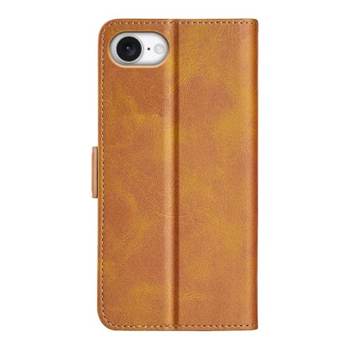 Image of Havilah for iPhone 16e Dual-Side Magnetic Buckle Horizontal Flip Faux Leather Phone Case iPhone 16e Case Cover(Yellow)