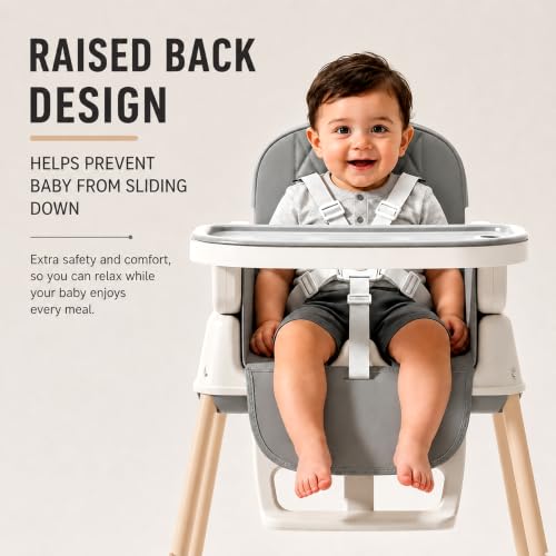 Image of StarAndDaisy 7-in-1 High Chair for Baby, Baby Feeding Chair for 0 to 5 Years, Convertible Booster, Push & Ride-On Baby Chair and 3-Level Adjustable Seat, Double-Layer Tray & Wheels