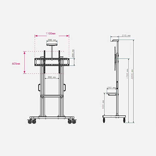 Soporte Universal para TV Móvil para Pantallas 60-100 pulgadas miniatura 4