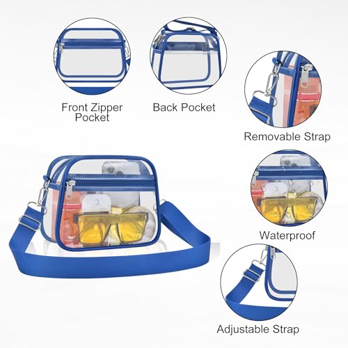 Image of Clear Bag for Stadium Events Clear Sports Fan Handbags Purses with Adjustbale Strap for Concerts Festivals Game Day