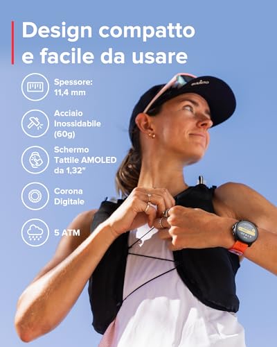 Race S Orologio Sportivo Donne Uomo, GPS Running Activity Tracker, Bi-Band GNSS, Offline Map, AMOLED Touch Schermo, Smartwatch Cardiofrequenzimetro Altimetro, 95+ Sports, Autonomia 13 Giorni - Gadget - Immagine 1