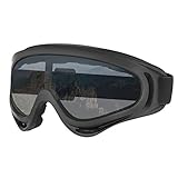 HDE Ski Snowboard Goggles OTG Snow Glasses with UV Protection Anti-Fog Scratch Resistant Lens for Outdoor Winter Sports (Black)