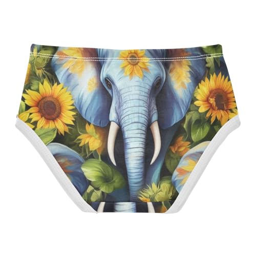 Animals Girls Underwear Toddlers 2t Cotton Panties for Girl Vibrant Elephants Sunflowers Underpants Briefs2
