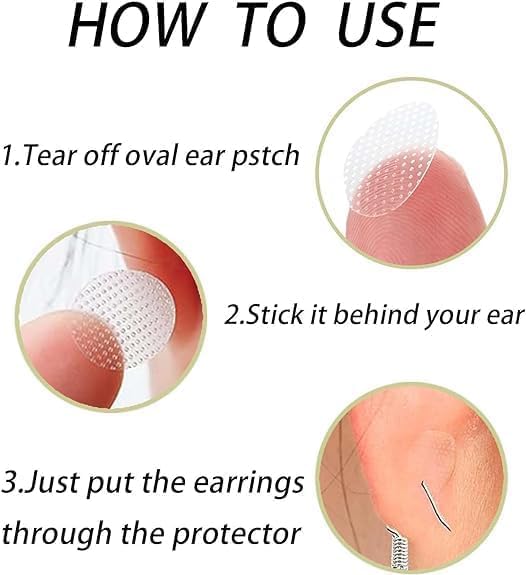 Image of 100 Pcs Earlobe Support Patches - Invisible Ear Stickers for Heavy Earrings, Jhumkas & Big Ear Holes - Secure Lift Tape for Earlobe Protection & Support, Discreet & Comfortable Wear