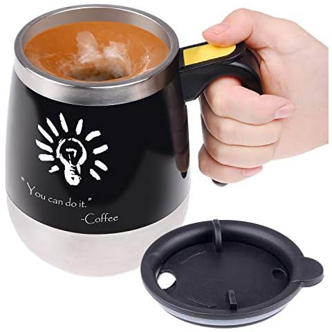 Taza de Café Automática de Acero Inoxidable con Agitador Cover