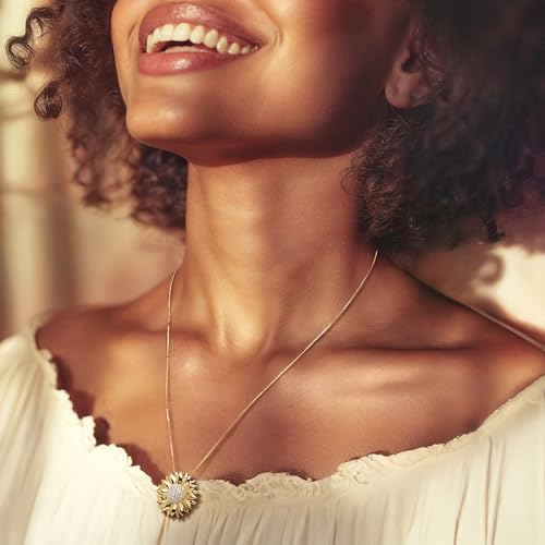 Ross-Simons 0.70 ct. t.w. White Topaz Sunflower Pendant Necklace in 18kt Gold Over Sterling2