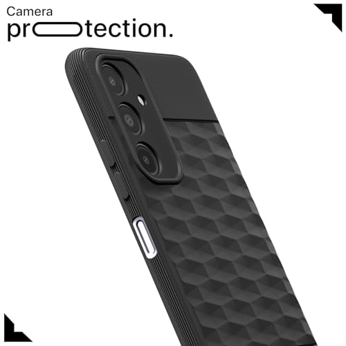 Image of Pikkme Back Cover for Samsung Galaxy A14 5G Camera Protection 3D Hexa Cube Design Silicone Protective Bumper Case (Black)