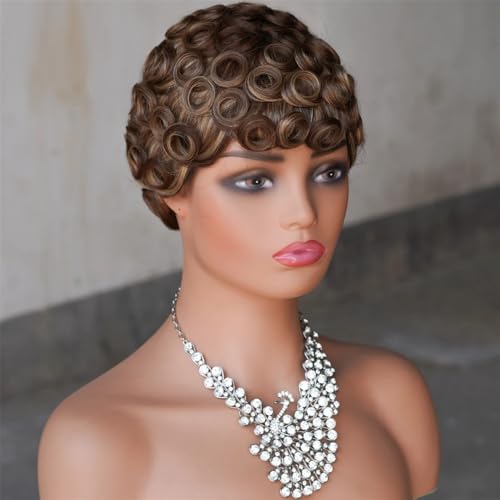 Perruque pixie courte bouclée solution volume cheveux fins humains 6 pouces - 3