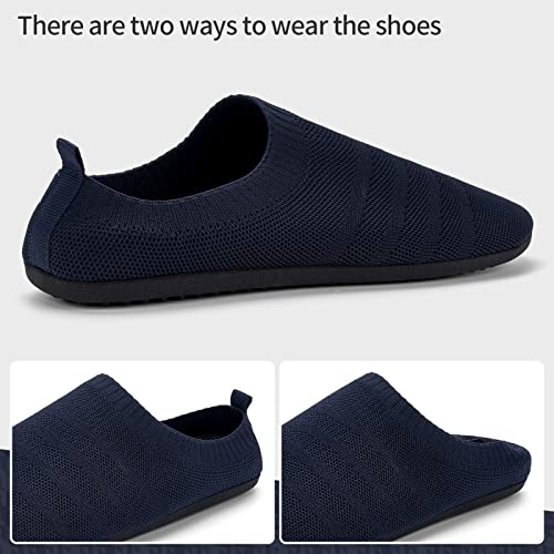 MrToNo Kapcie męskie i damskie, antypoślizgowe, lekkie, płaskie kapcie, pantofle, uniseks, 1287 granatowy (Navy Blue), 42/43 EU