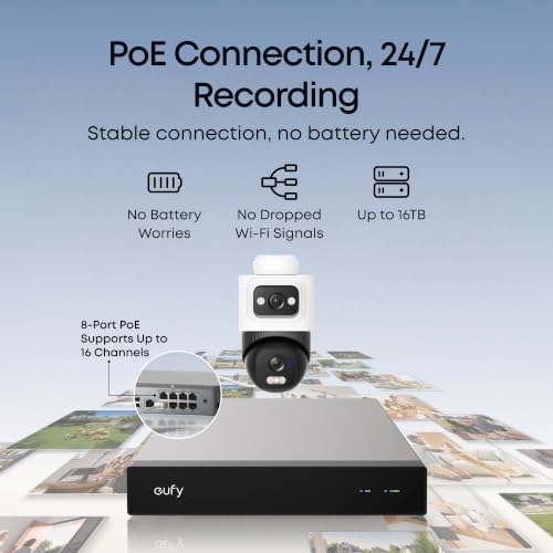 eufy NVR System E50 4-Cam Kit 4K Dual-Lens Bullet-PTZ 2TB HDD 24/7 Recording Color Night Vision - image 8