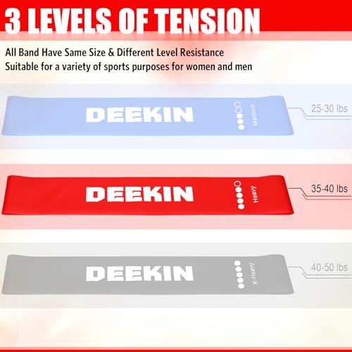 Deekin 20 Pcs Resistance Bands Resistance Loop Exercise Bands Exercise Equipment Elastic Band for Women and Men Home Fitness, Gym, Yoga - Image 5