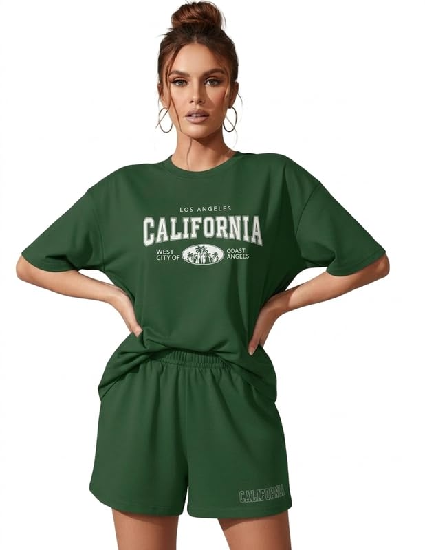 Image of KSHS Women Cotton Night Suit Top & Shorts Set | Loose Fit Printed Nightwear Co Ord Set Stylish Western | Soft Breathable Sleepwear Shorts with Pocket for Women