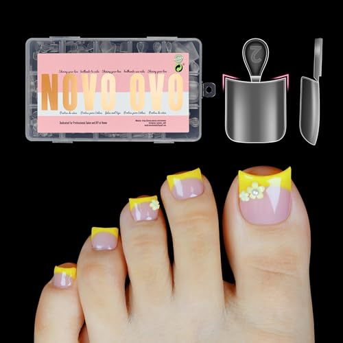 NOVO OVO Halloween Short Toe Nail Tips Press on with Moon Curve �n���E�B�� �V���[�g�ܐ�l�C���`�b�v �v���X�I�� ���[���J�[�u �����V���[�v�ȃX�N�G�A �t���J�o�[ �\�t�g�W�F�� ���܃G�N�X
