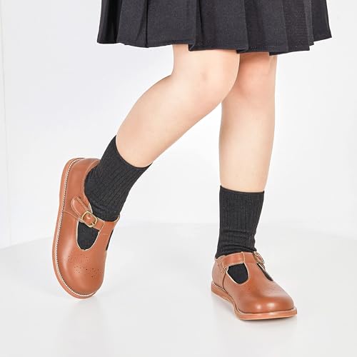 Image of GINFIVE Toddler Girls Dress Shoes Little Kids Flats School Mary Janes Shoes