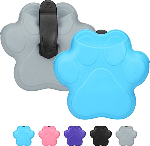 Taglory 2 Pack Dog Treat Pouch, Silicone Dog Training Treat Pouches, Portable Dog Treat Bag with Magnetic Closure and Waist Belt, Blue/Grey