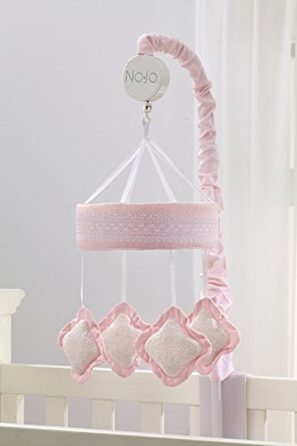 Nojo – Chantilly Shapes Mobile, Nursery Crib Changing Table Musical Mobile – Pink Diamond Shapes #TOP1