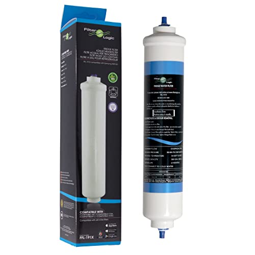 FilterLogic FFL-191X | Filtro de agua externo compatible con Samsung, LG con DA29-10105J, HAFEX/EXP, HAFEX, 5231JA2010B, FSS-002, ADQ73693903, ADQ736939 Cartucho para Frigorífico americano