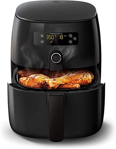 Digitaler Fritteuse mit Touchscreen und platzsparendem Flachkorb, gesund, ölfrei, digitale Airfryer mit Twin Turbostar… – Bild 3