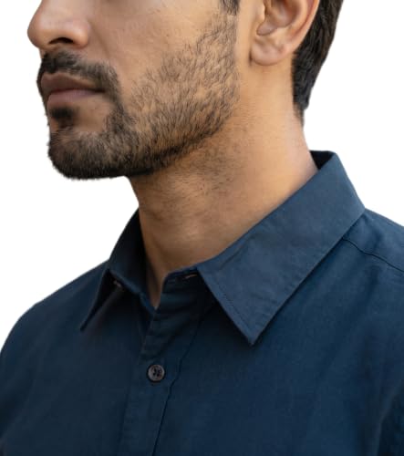 Image of Amazon Brand - INKAST Men Solid Cotton Shirt | Casual Wear | Basic Essential Plain Everyday & Office Wear | Full Sleeve | Regular Fit