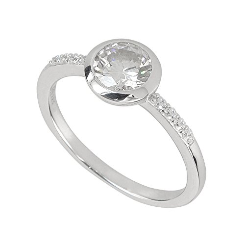Image of MARC 925 Sterling Silver Brilliant Round cut 1.40 ct Cubic Zirconia Bridal Wedding Ring