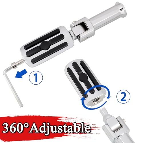 Image of Passenger Footpegs fits for Harley Softail 2018-2024 Deluxe Fat Boy Heritage Sport Glide Softail Slim Street Bob Breakout Low Rider models,Chrome
