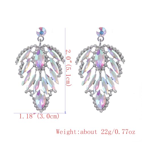Elegant Crystal Chandelier Wedding Bridal Dangle Earrings (AB) - image 4
