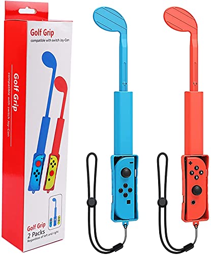 Switch Mario Golf Clubs, YOYO POWER Compatible Nintendo Switch Mario Golf Rod, Adjustable Stretch for Super Mario Golf Club, Golf Game Handle Accessories with Non-Slip Wrist Strap
