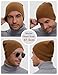 100% Cotton Beanie Hat for Men Women - Soft Unisex Winter Knit Skull Cap, Stretch Fit Fashion Fisherman Beanie, Coffee