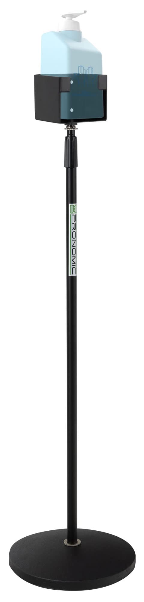 Soporte para Desinfectante Stagecaptain DH-20BK - Soporte para desinfectante o jabón líquido - Soporte con Base Redonda Estable - hasta 95 mm de diámetro - De Acero - Negro