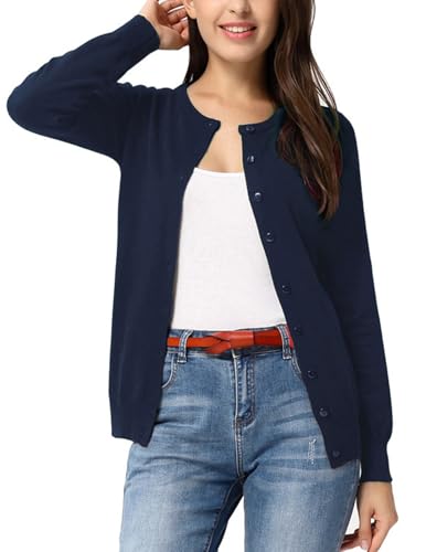 GRACE KARIN Cardigan Sweaters for Women Lightweight Fall Outfits, Navy