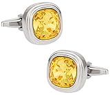Cuff-Daddy Swarovski Sunflower Yellow Crystal Cufflinks