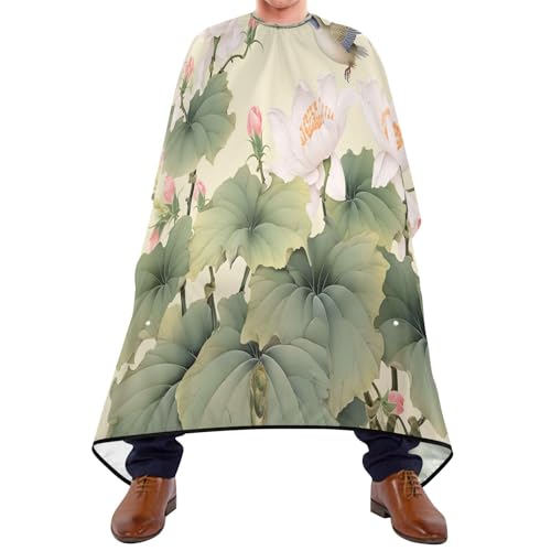 Capa profesional impermeable para corte de pelo Beautiful Lotus con cierre ajustable de broches para peluquería miniatura 1