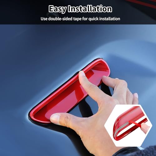 Cubierta de ventilación roja para capó de Dodge Challenger 2009 a 2014, accesorios ABS 5