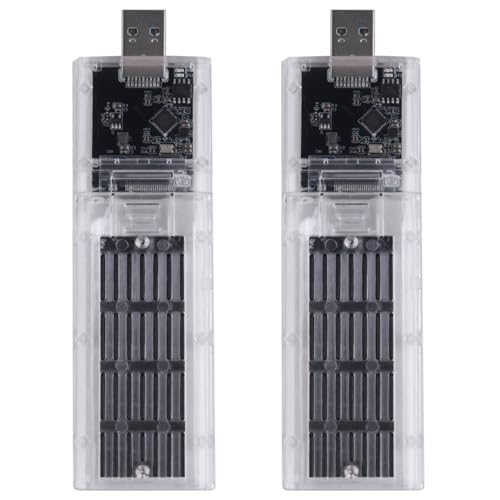 Wiseflexwia 2X 外付けM.2NGFF SSSDエンクロージャー、高速USB3.0Gen1 5Gb / S、透明S SSDハードドライブケース、PC、ブラック用