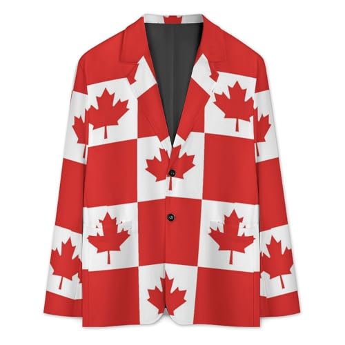Canadian Flag Canada Leaf Classic Suits Blazer for Men Business Tuxedo Jacket Sport Coat Two Buttons3