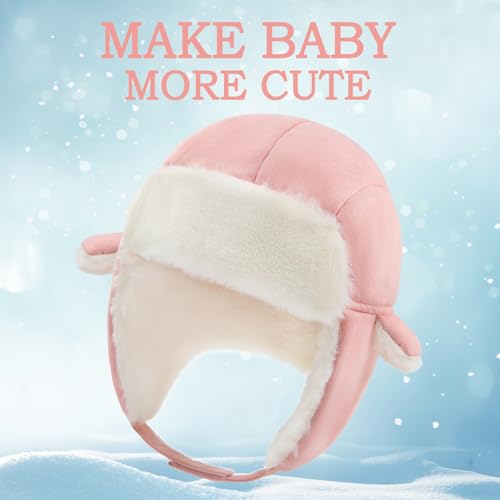 Image of BAVST Winter Trapper Hat for Boys Girls Waterproof Warm Baby Toddler Ushanka Fleece Beanie Hats for 6M-6T