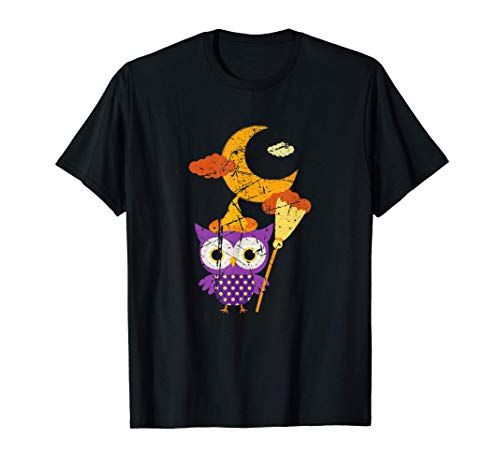 Cute Owl Witch Halloween Gifts Trick Or Treat Maglietta