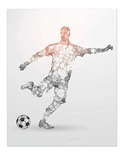 Soccer Wall Art Prints - Set Of 4 (8X10) Unframed Soccer Posters - Soccer Room Decor For Men Kids Teenagers - Soccer Poster Set For Bedroom Man Cave - Soccer Wall Decor - Soccer Boys Bedroom Decor - Geometric #TOP5