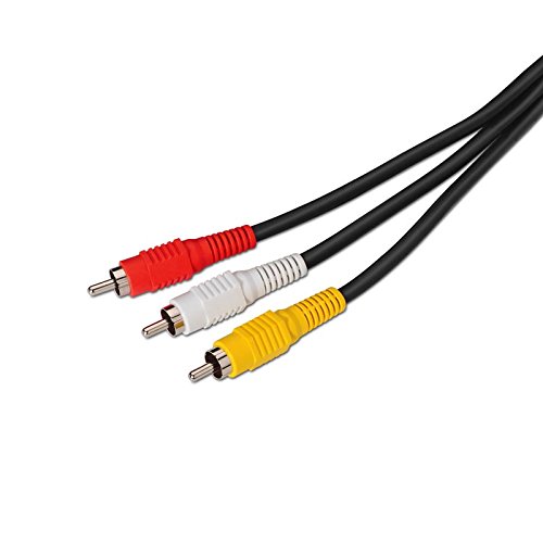 3 RCA Audio Video Cable, 3xRCA/M-3xRCA/M, Male-Male, Black, 1.8 MTS