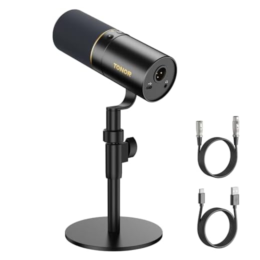 TONOR Microfono Dinámico USB/XLR, Profesional PC Micrófono con Soporte de Escritorio para Podcasting, Gaming, Streaming, Estudio, Canto, Mic cardioide para Botón de Silencio Rápido, TD520