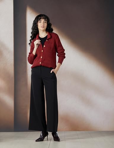 Image of Van Heusen Women's Regular Fit Full Sleeve Button Cardigan
