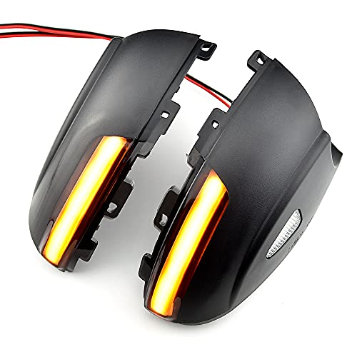 QKLsudua 2pcs Dynamic Sequential Blink Compatible with VW Ti-guan MK1 I 2008-2016, Sha-ran 2012 2018, Yeti 2013-2018 LED Side Mirror Turn Signal Light Assembly