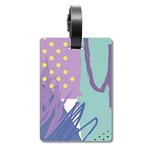 Étiquette de sac Happy Abstract Plants au motif artistique coloré pour valise